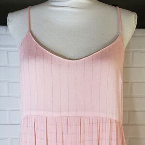 Julie Brown Pink Tiered Sleeveless Maxi Dress womens 6 S Feminine Coquette